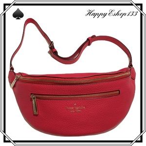 kate spade Leila Leather Belt Bag Fanny Pack, Bright Rose